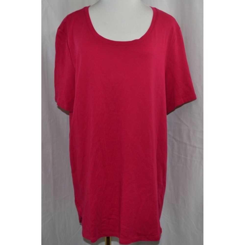 Isaac Mizrahi Live! Women's Top Sz XL Essentials Pima Cotton Short Pink